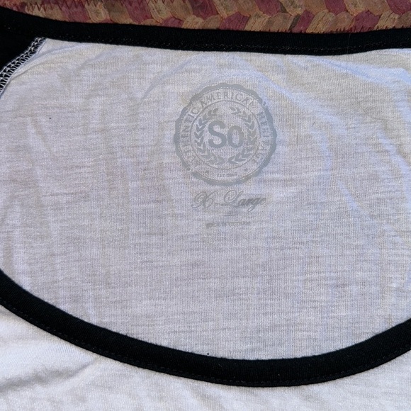 SO BLACK & WHITE BASIC BASEBALL SHORT SLEEVE TEE - Picture 2 of 4